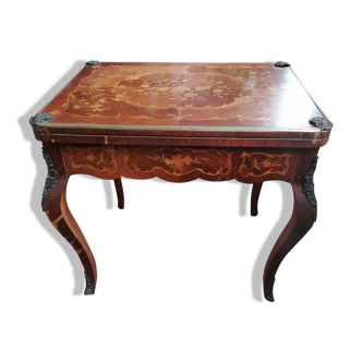 Louis xv style marquetry games table