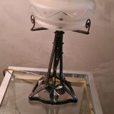 Lamp art deco and lampshade in opaque glass