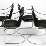 4 chairs in metal chrome, cidue, italy, 1980