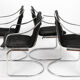 4 chairs in metal chrome, cidue, italy, 1980