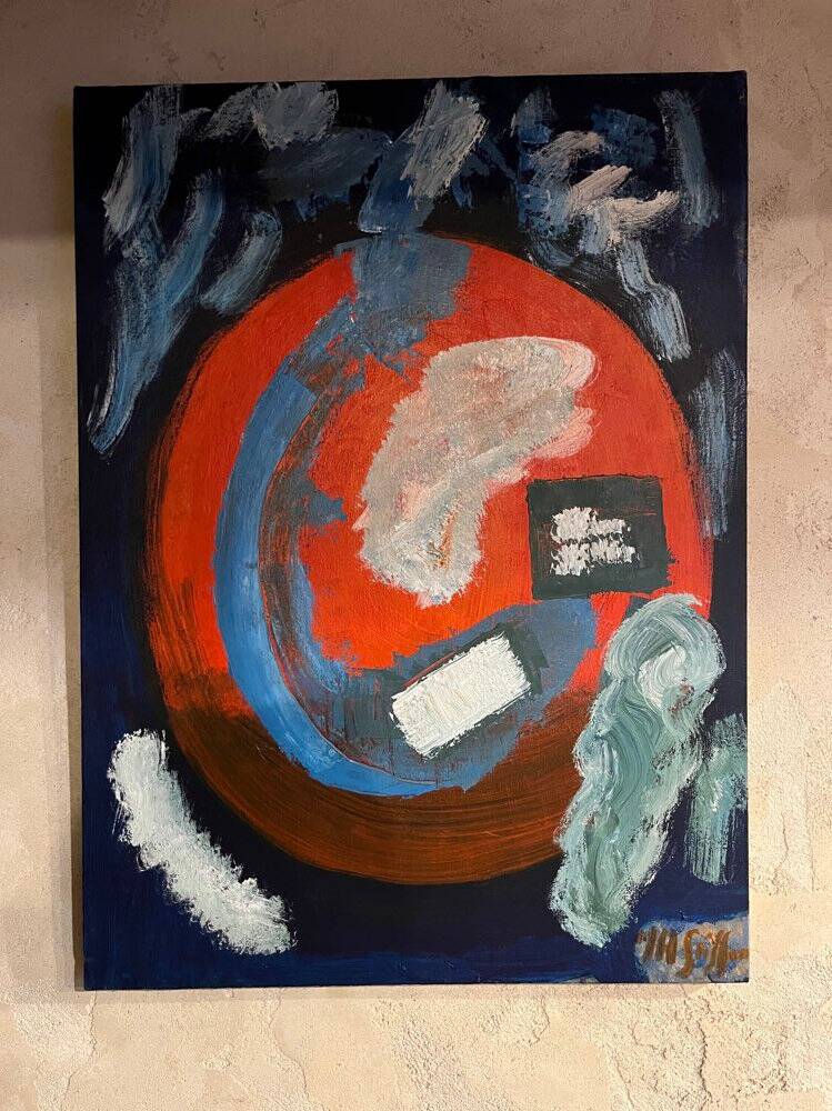 Contemporary blue painting.