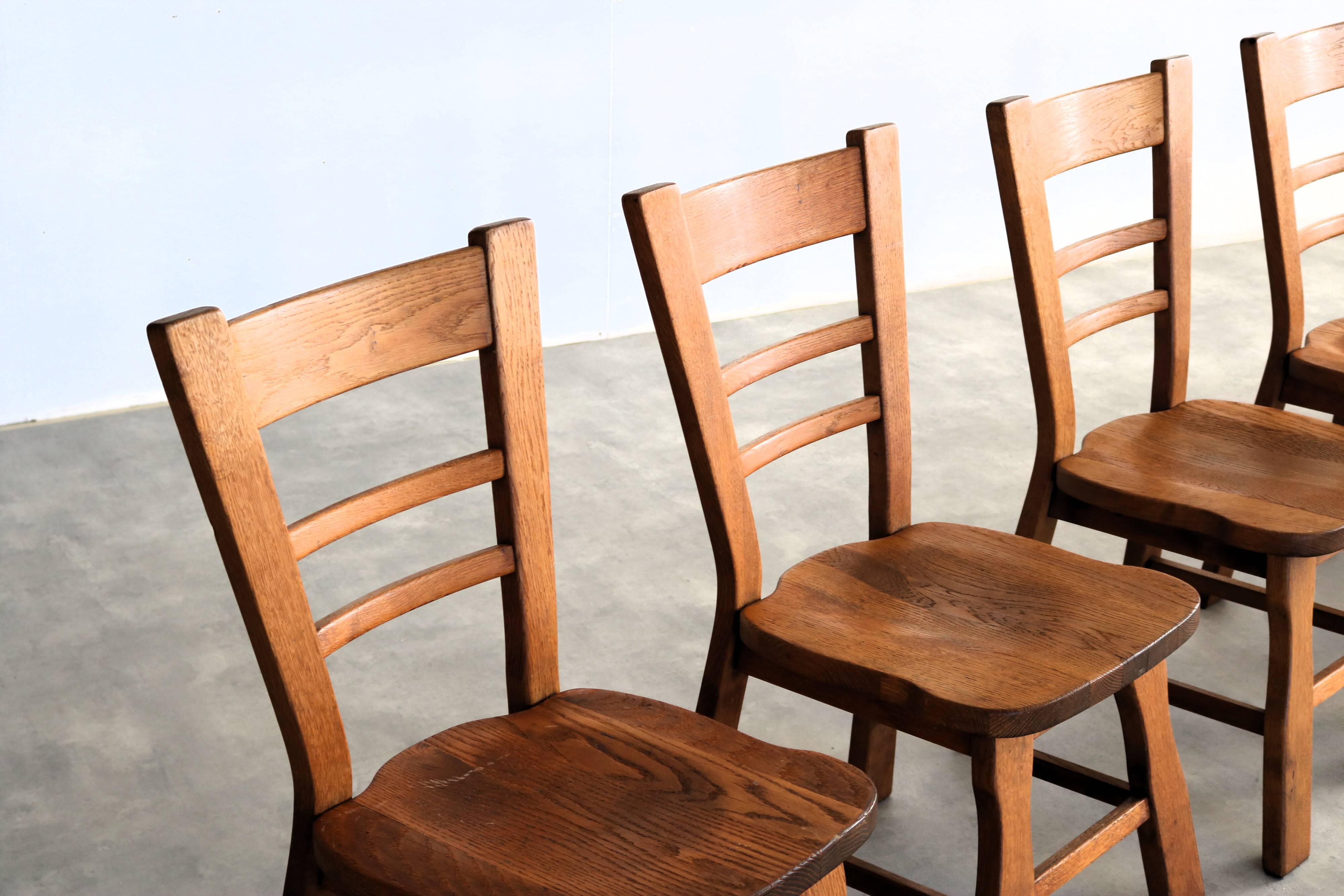 ensemble de 6 chaises à manger brutalistes