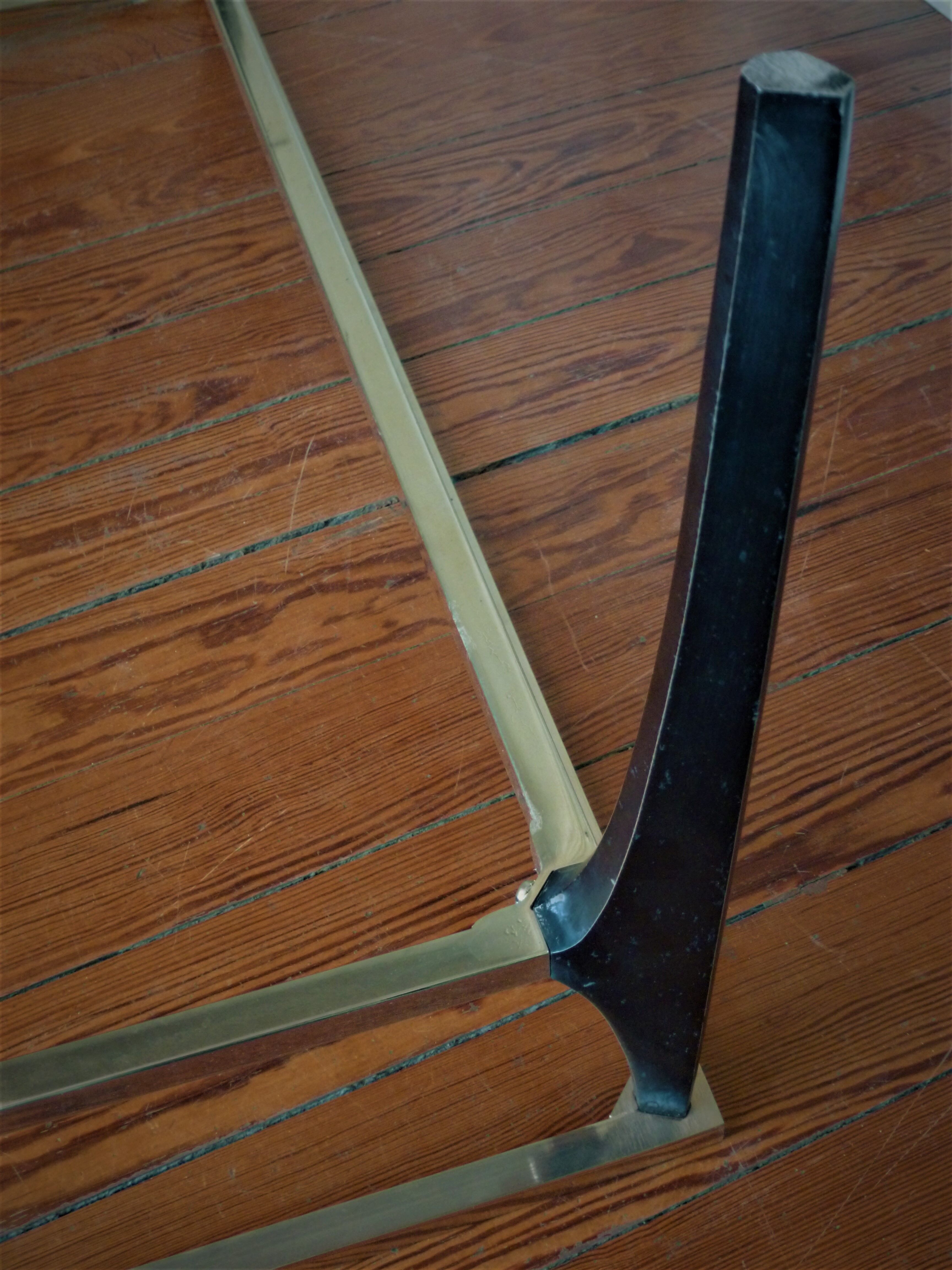 Metal coffee table, glass tray, 60s