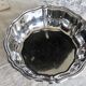 Vintage silver-plated metal salad bowl with gadrooned edge