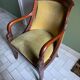 Fauteuil Empire en velours vert et acajou