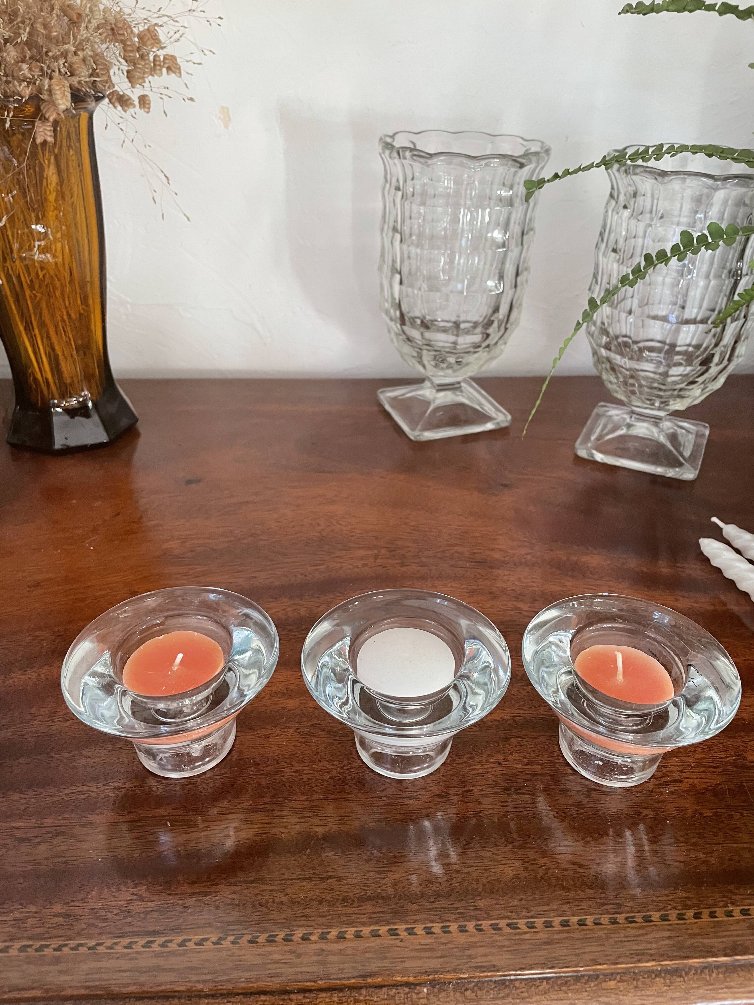 Set of 3 reversible Scandinavian candle holders