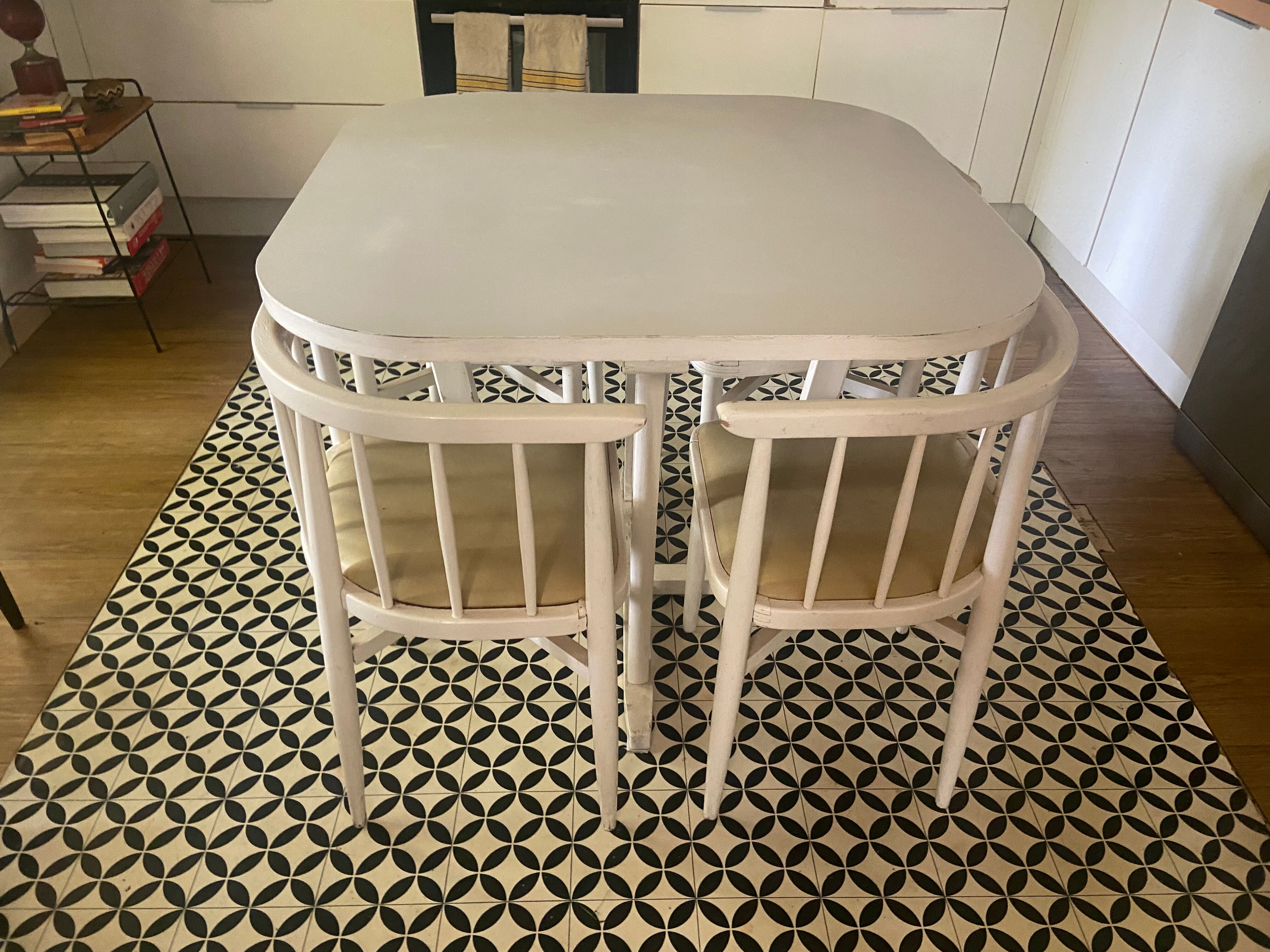 Table set and 4 chairs Thonet 1960