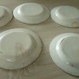 Fine earthenware plates from Forges Les Eaux, sponge decoration, late 19th century
