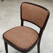 Lot de 4 chaises Thonet art déco 1930, tissu et noyer