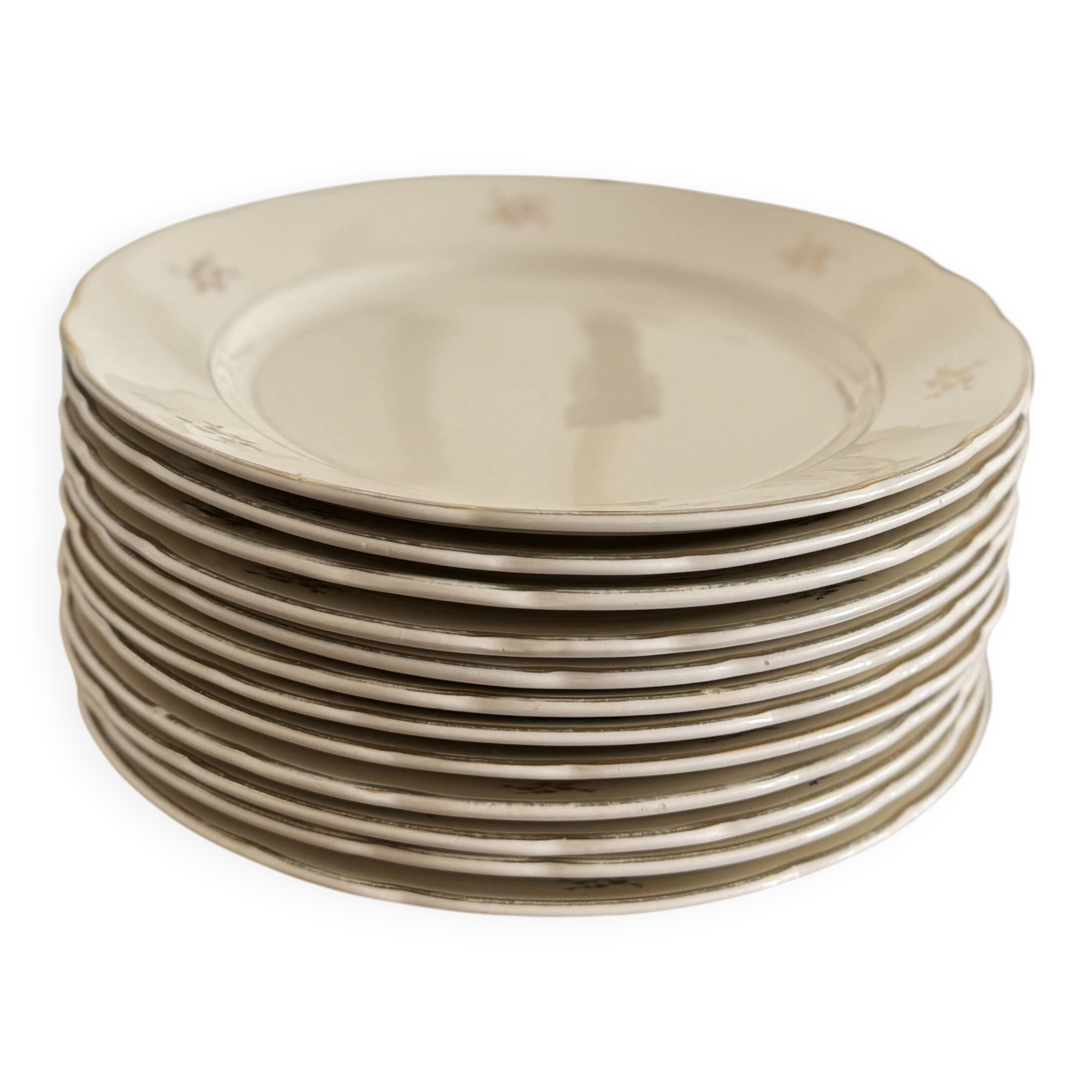 12 antique flat plates Villeroy & Boch Mettlach – porcelain