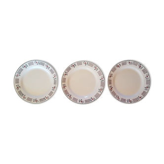 Set of 3 plates Niderviller model Loire