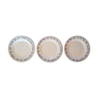 Lot de 3 assiettes Niderviller modèle Loire