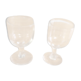 Lot de 2 verres anciens soufflés