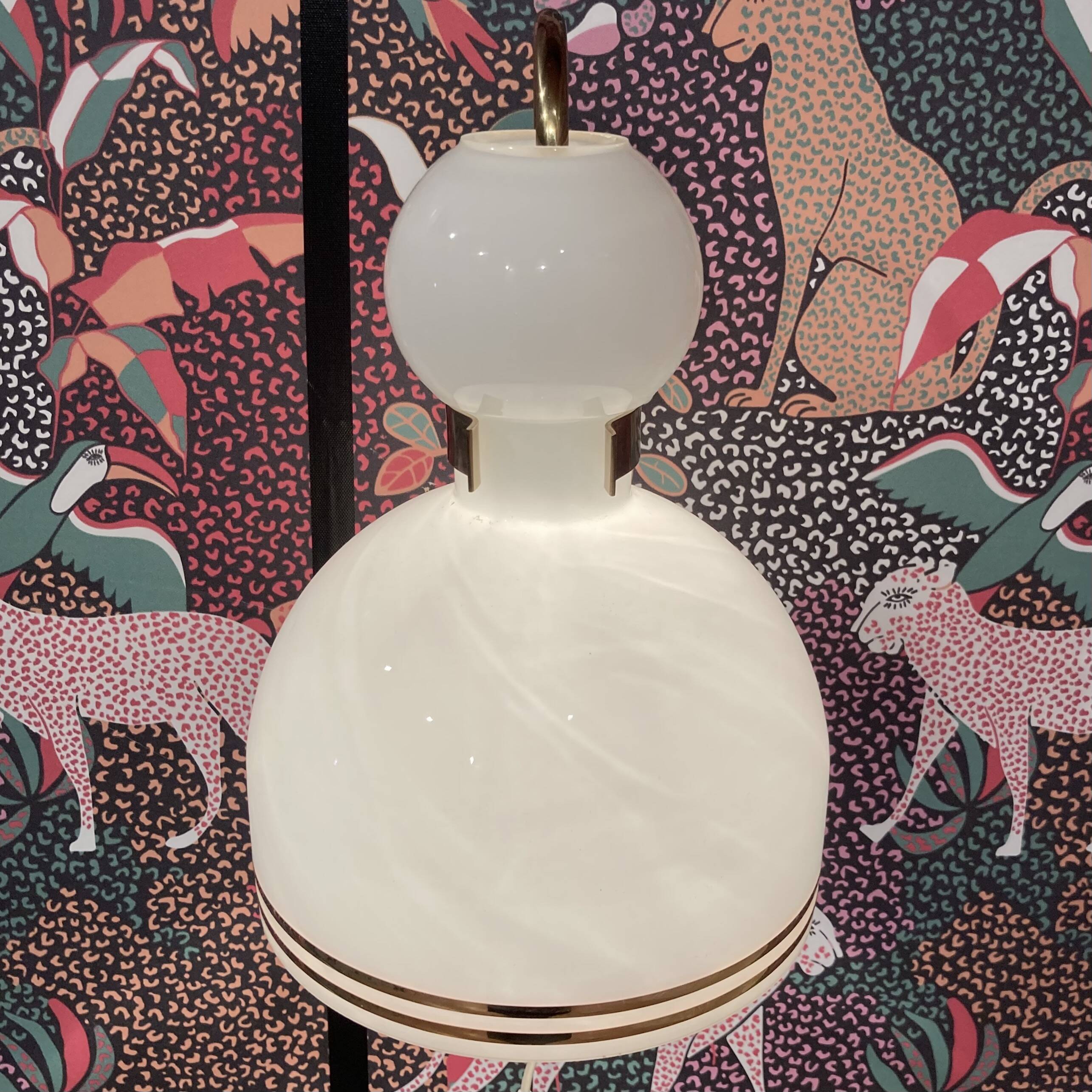 LARGE GLASS AND METAL WALL LIGHT SCANDINAVIAN DESIGN 1950.