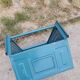 Former large schaefer tray in blue metal lagoon
