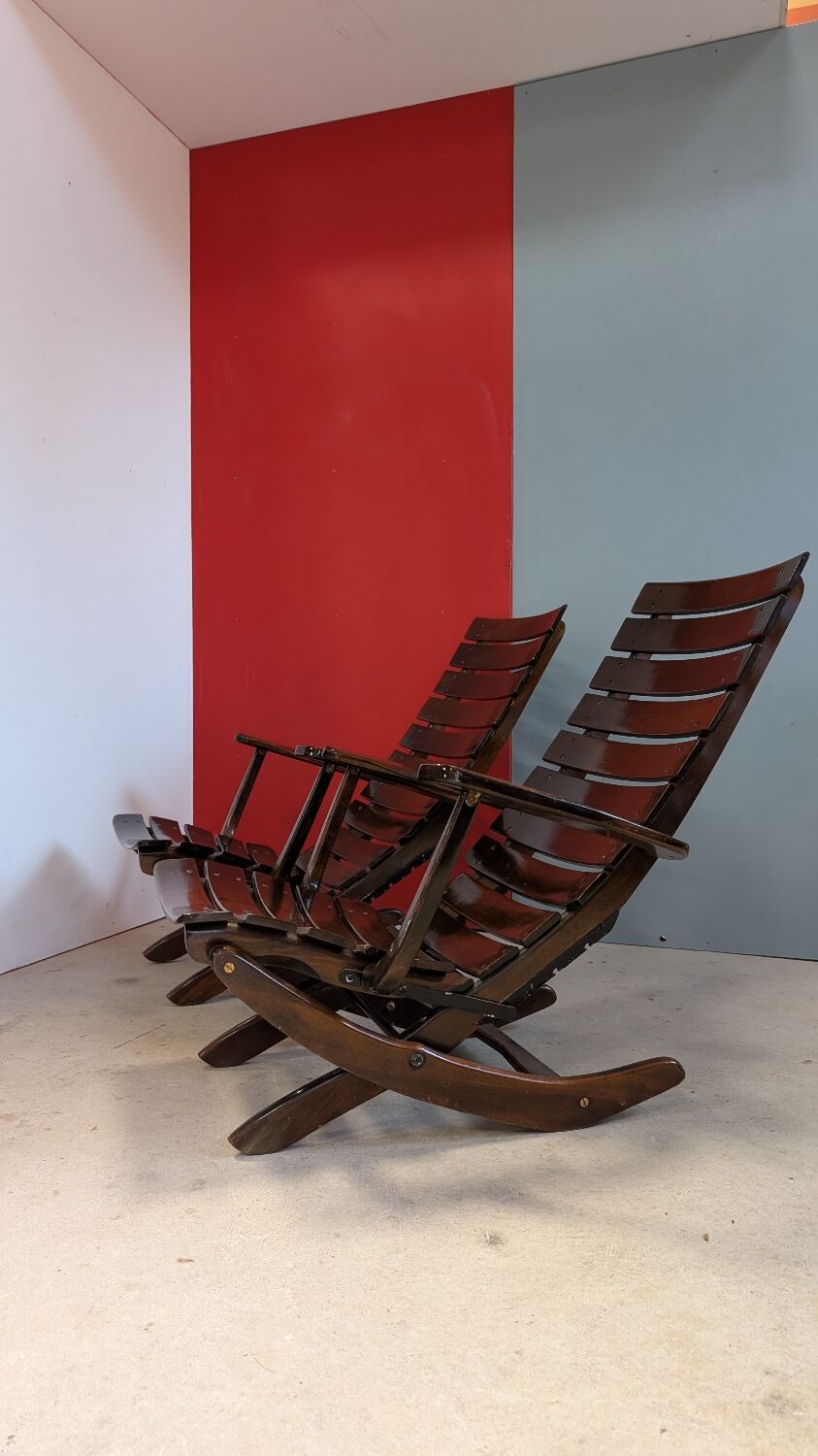 Pair of vintage Triconfort "relax" armchairs