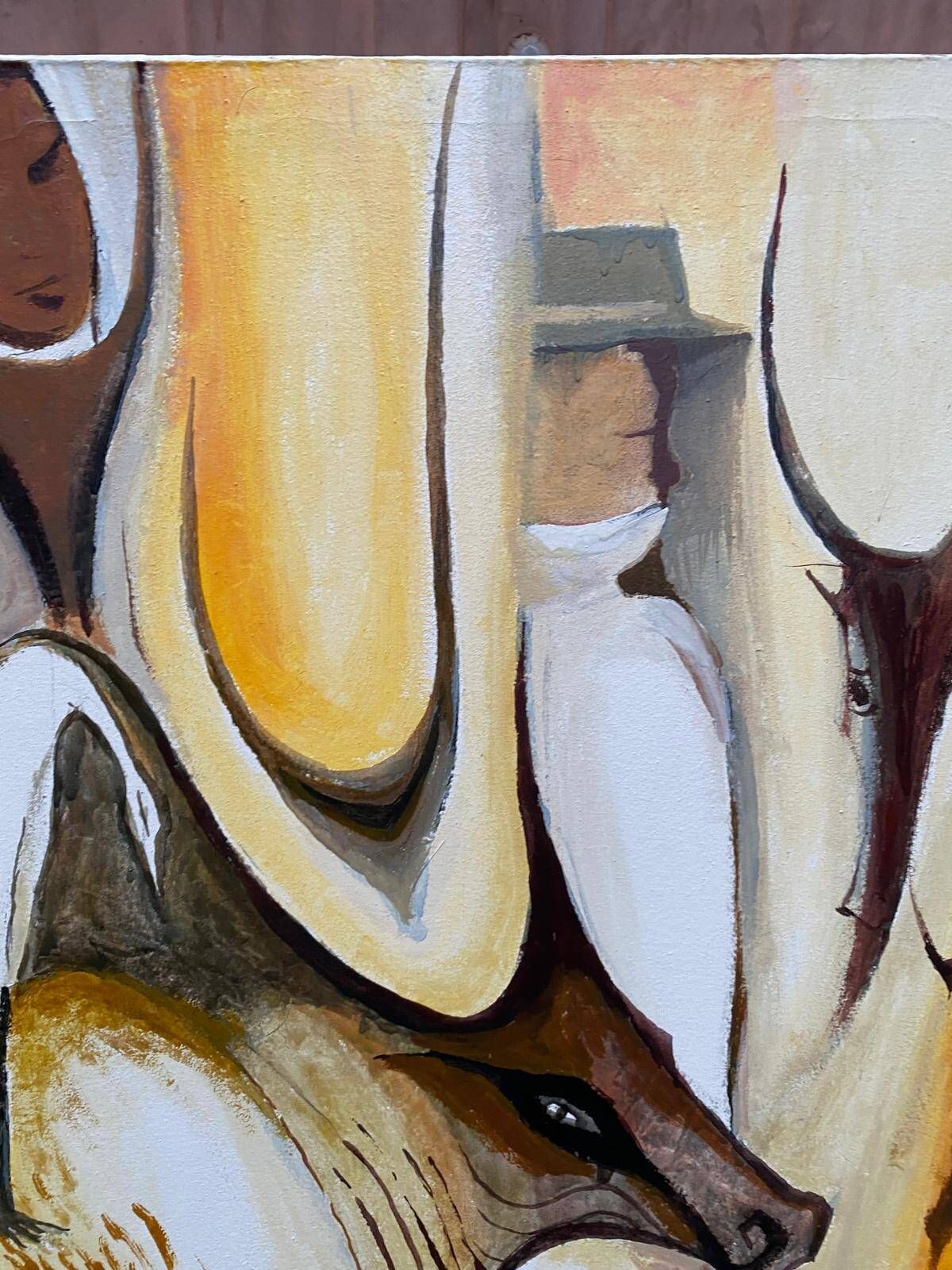 Oil painting on canvas, animals, unframed, 70x100cm