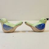 salière et poivrier oiseaux en céramique vintage 80s moineaux Sel et poivre