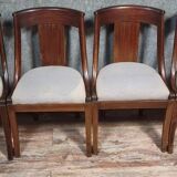 Set of 4 Empire style mahogany gondola chairs, 19th century
