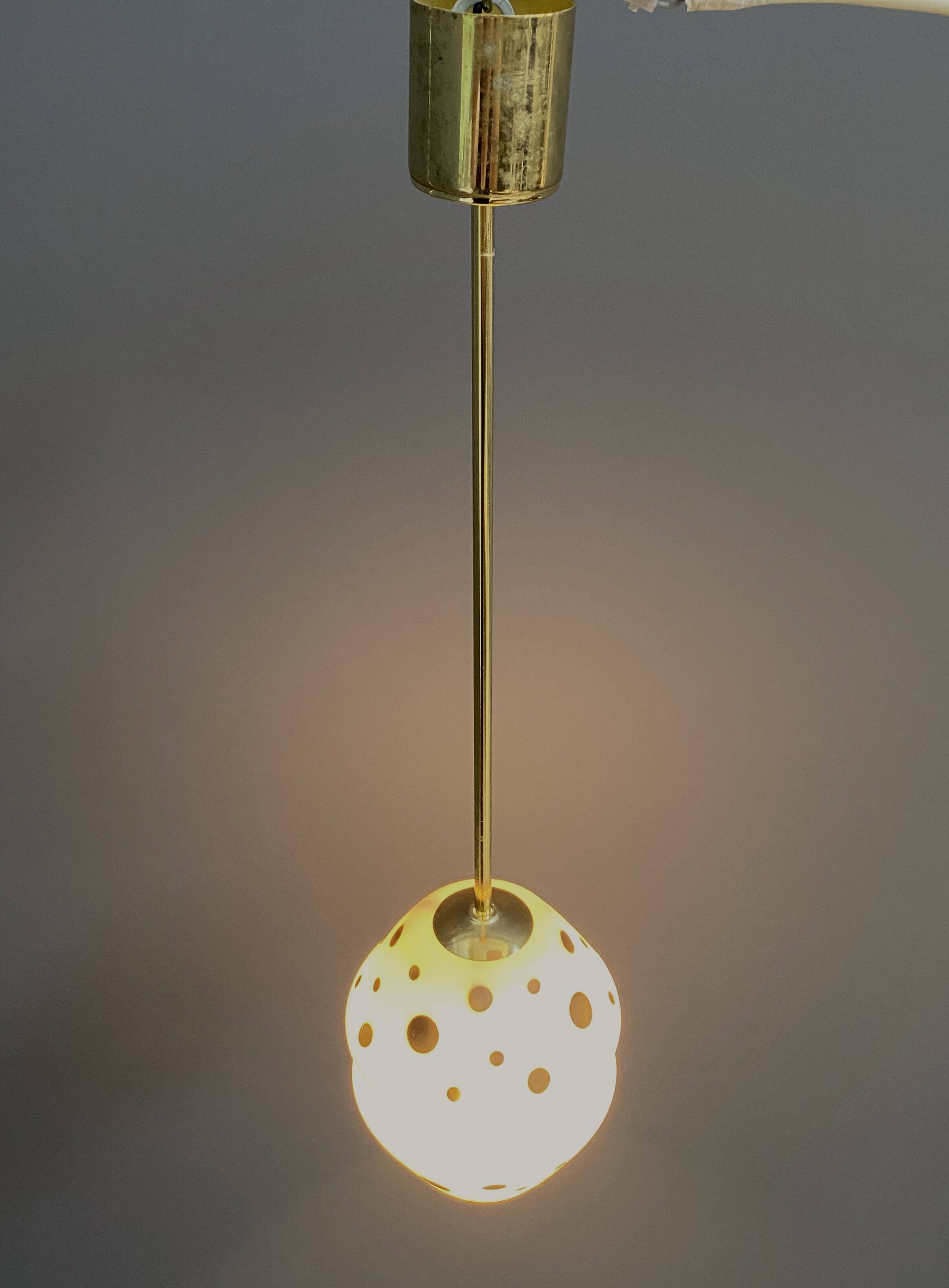 White with black dots pendant lamp 1960s