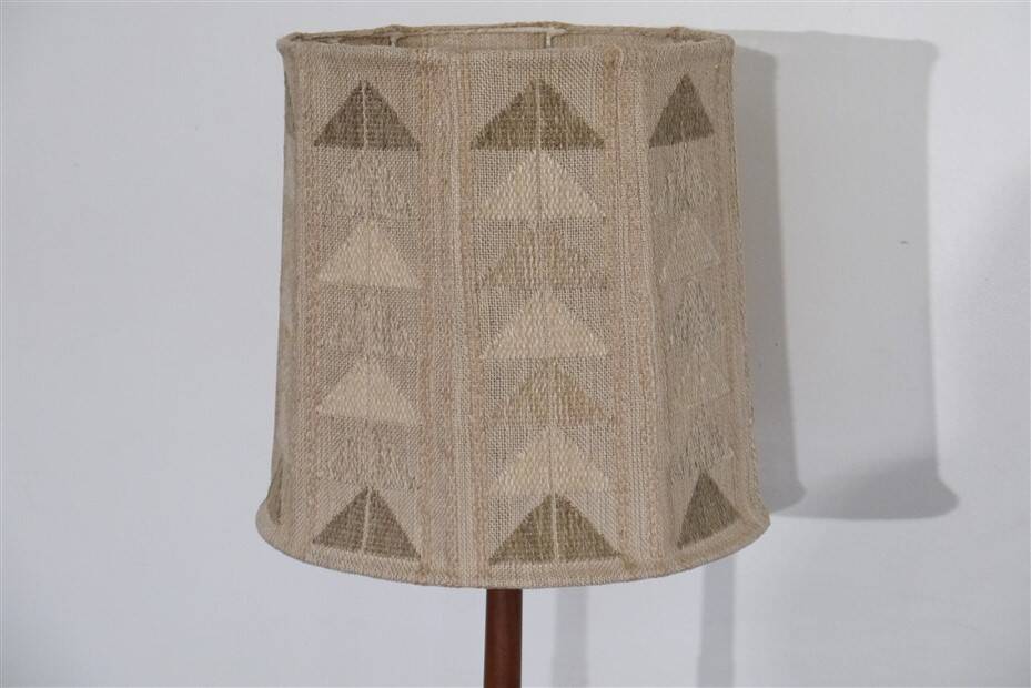 Scandinavian teak and leather floor lamp, 1960