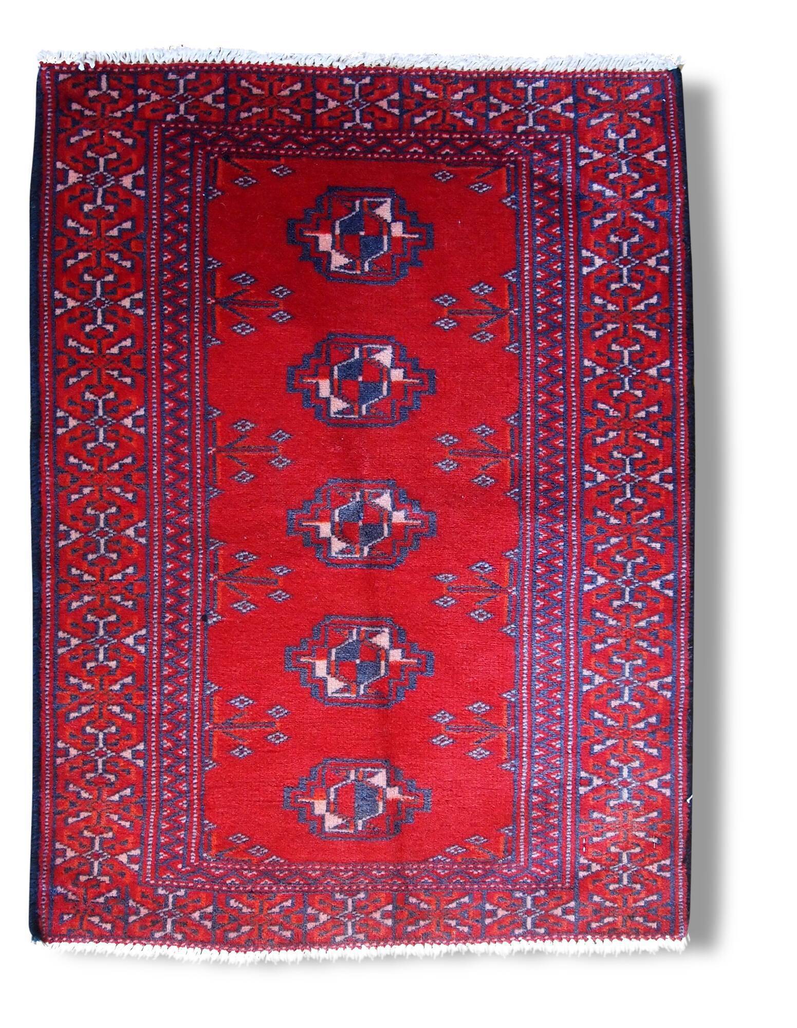 Vintage hand 60cm x 80cm 1970 made Turkmen carpet - 1C204