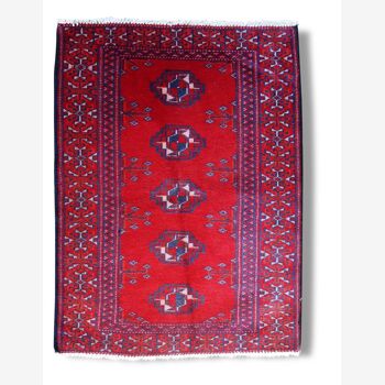 Vintage hand 60cm x 80cm 1970 made Turkmen carpet - 1C204