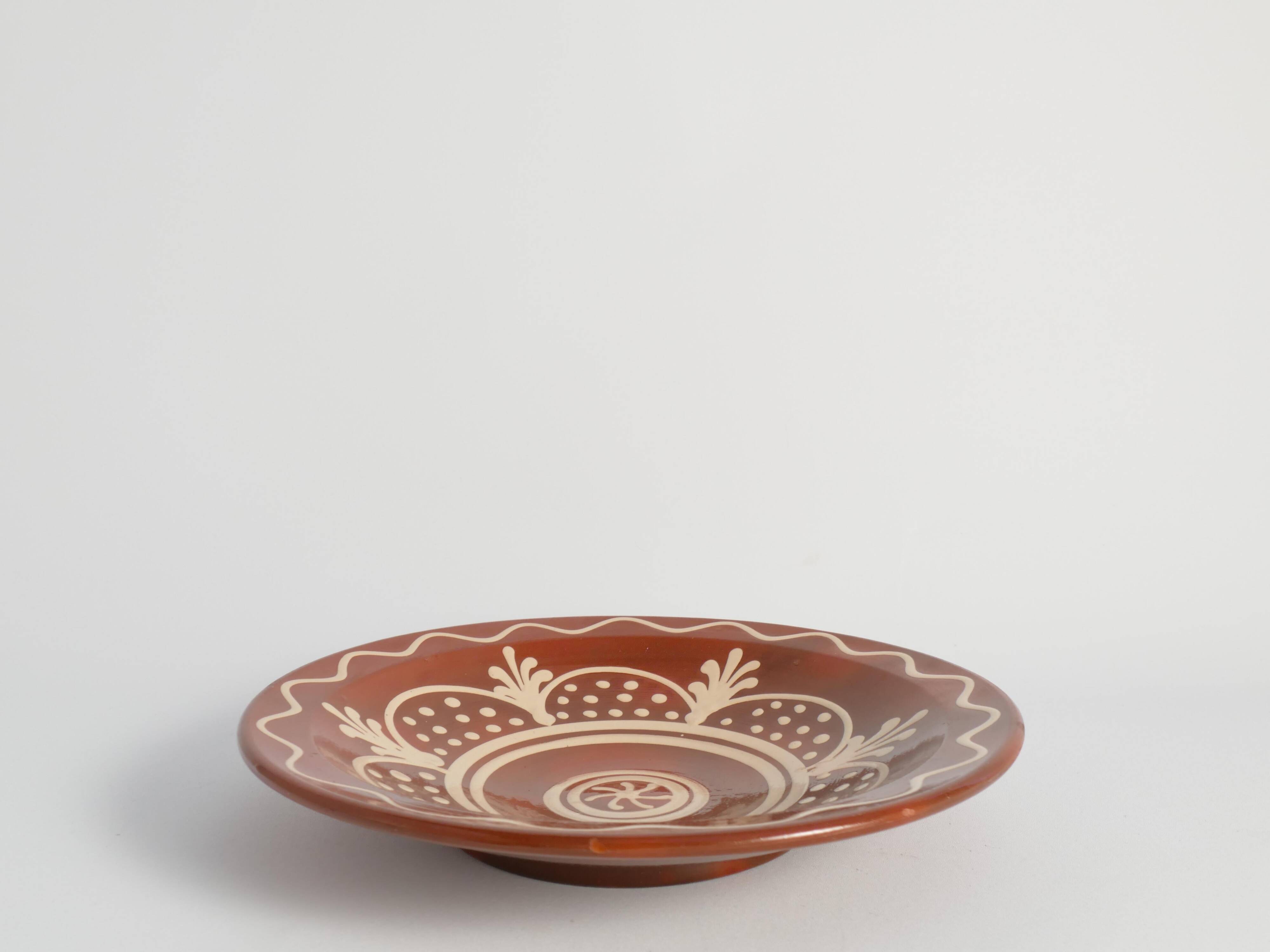 Brown & Cream White Stoneware Bowl by Andersson & Johansson, Höganäs, 1920s
