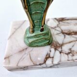 Art deco doe bookends in regulates and marble