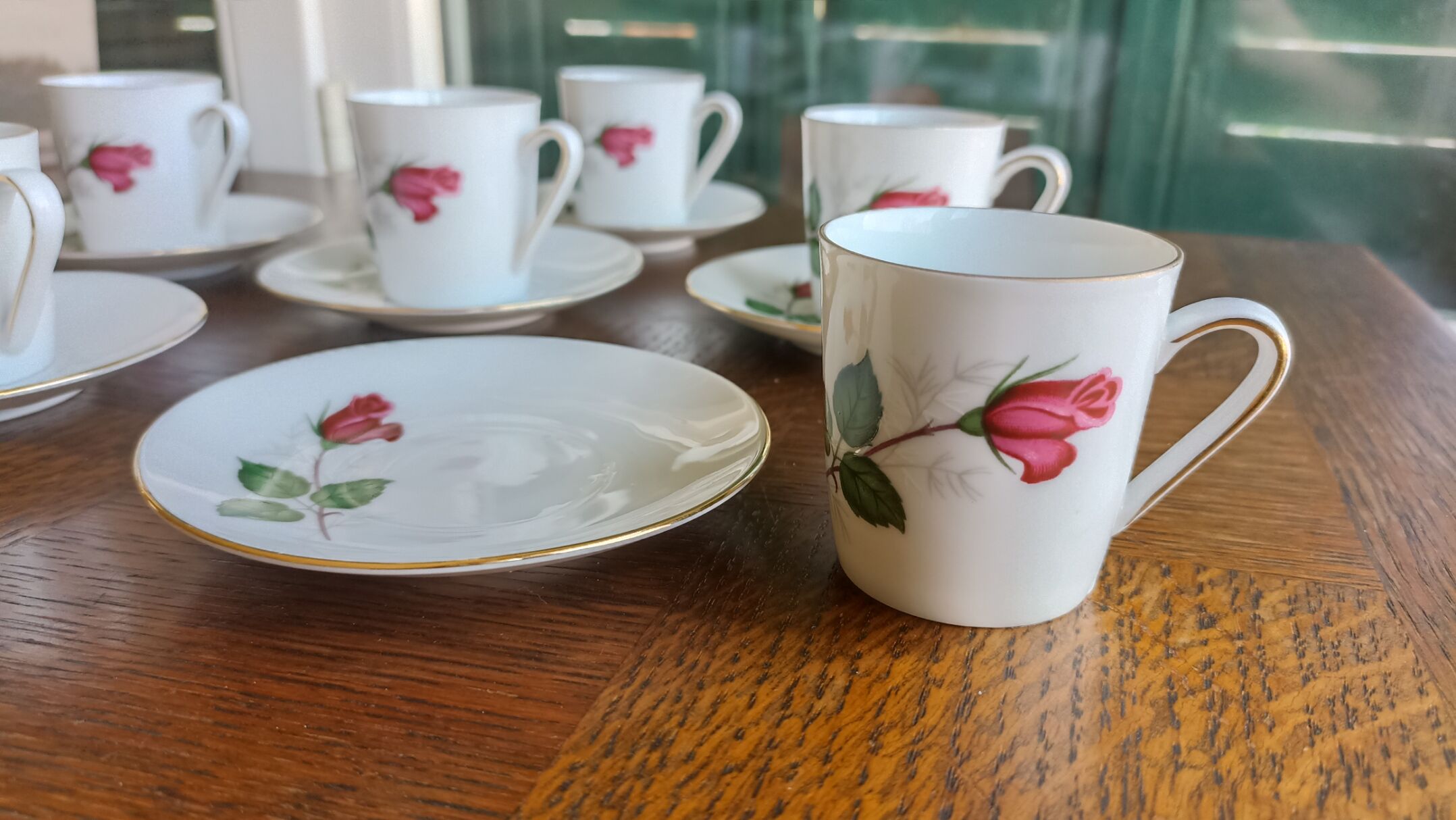 6 espresso cups in Bavarian porcelain Winterling Marktleuthen