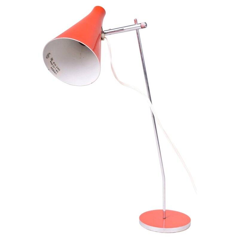 Mid-Century Table Lamp in Chrome by J. Hůrka for Lidokov, Czech, 1960s