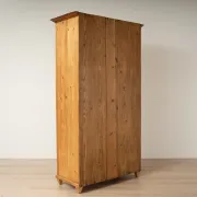 Antique German Pine Wardrobe with Hanging Rail and Shelf, Late 19th Century