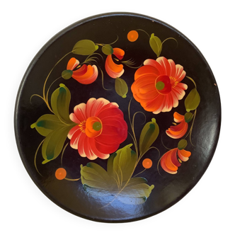 Russian hand decorated flower plate