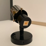 Vintage Zodiac wall lamp by Jacques Biny, chrome and black, Lita 1950