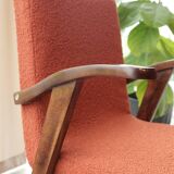 Vintage orange curly papaya armchair 1970