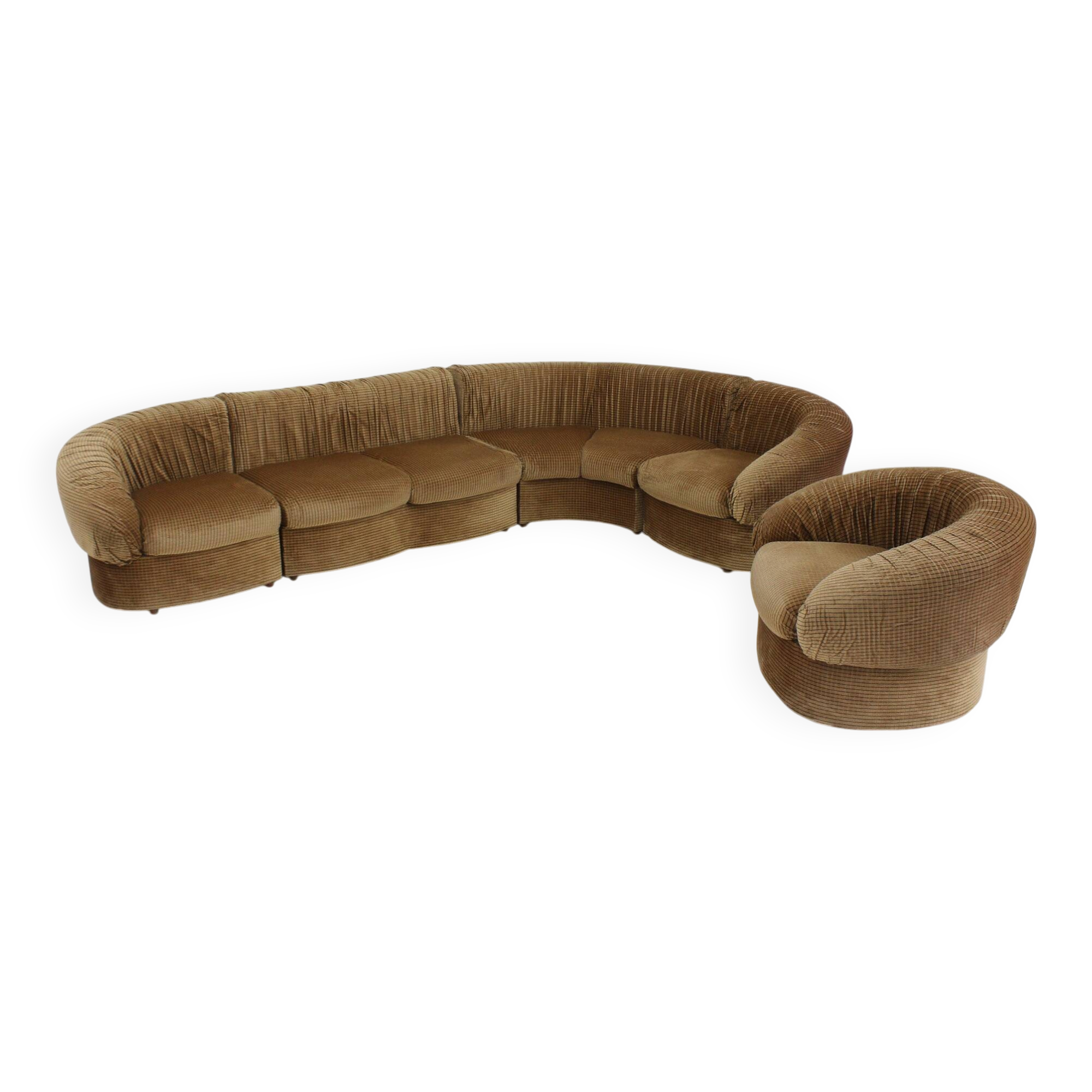 Vintage Italian curved modular sofa 1970s