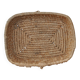 Vintage brown wicker rectangular basket, 1940s — Hungarian handcrafted weaving