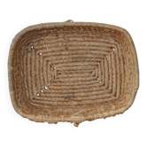 Vintage brown wicker rectangular basket, 1940s — Hungarian handcrafted weaving