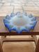 White and blue skirted opaque glass lampshade
