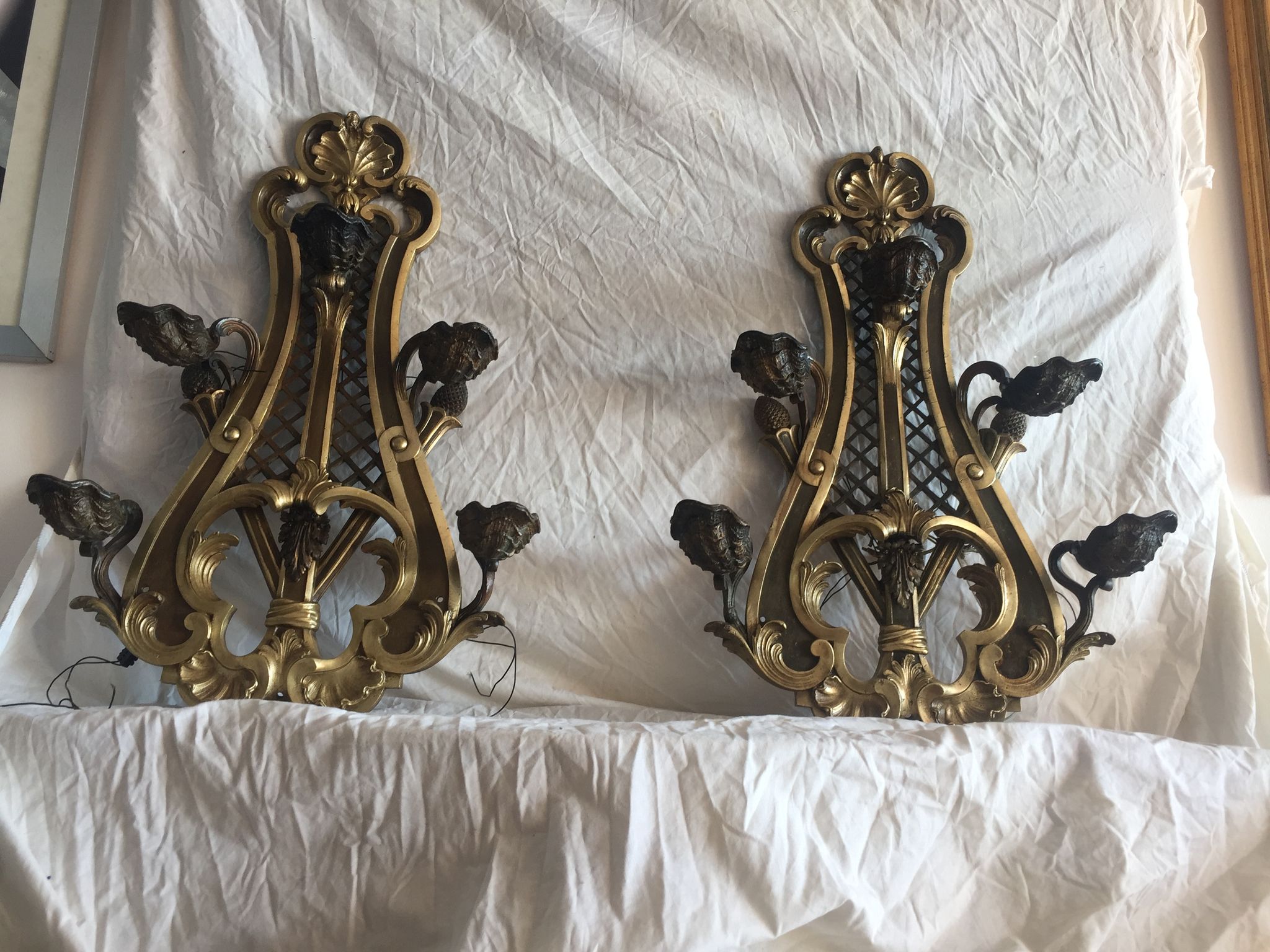 Paire appliques régence