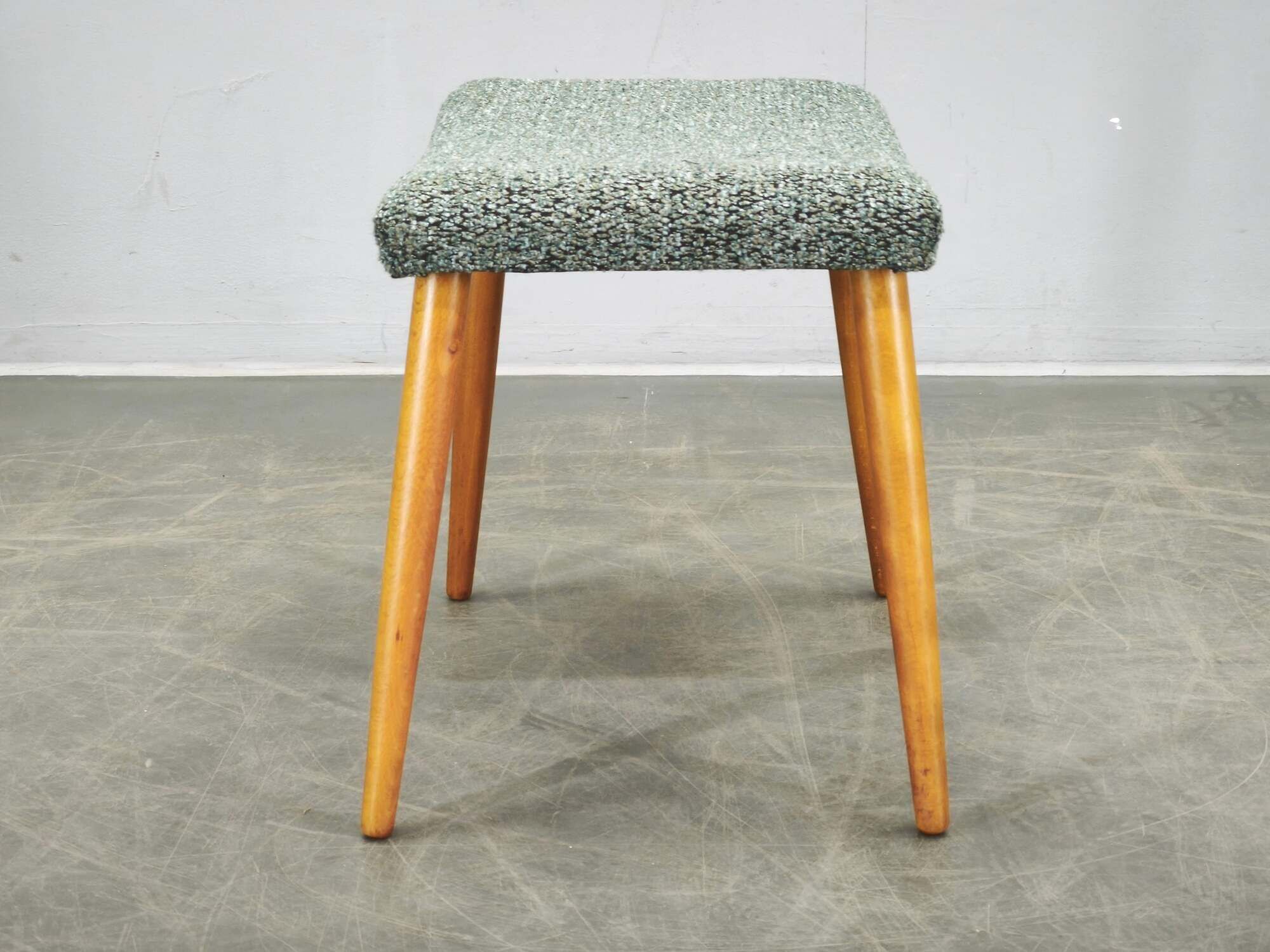 Danish Mid-Century Modern Stool in Beech and Upholstery, 1960s