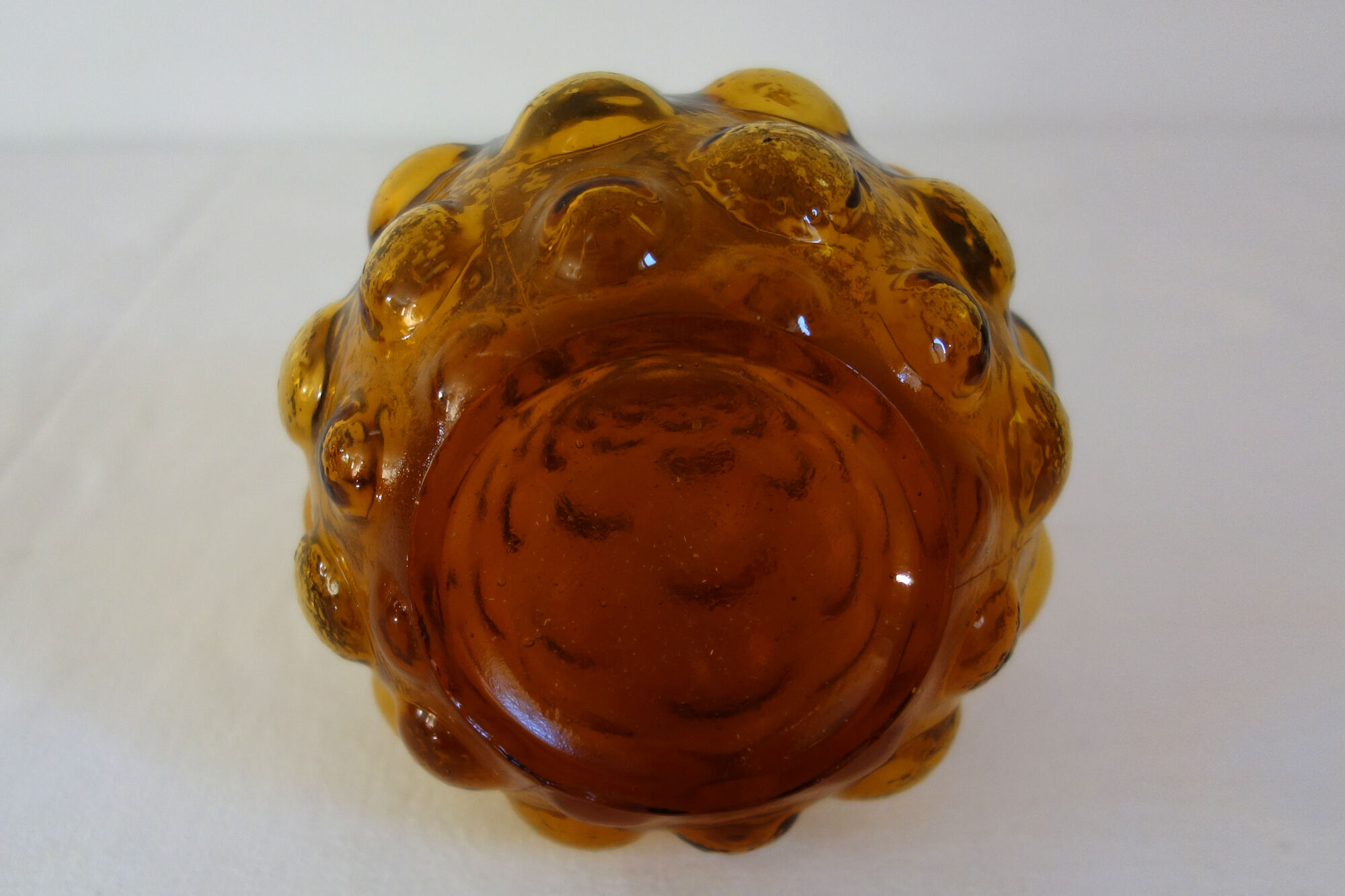 Carafe bottle in brown glass bubbles Empoli 60s