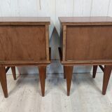 Pair of vintage bedside tables compass legs