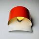 Curved Wall Lamps In Red And White By Peter Celsing For Falkenbergs Belysning, Sweden 1960S
