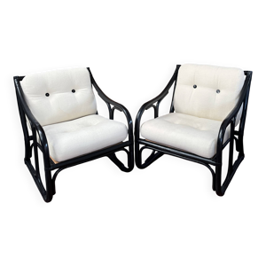 Lot de deux sièges bambou