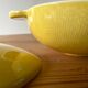 Flat and lid in yellow earthenware from Salins