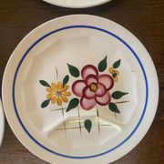 6 assiettes plates à compartiments Digoin Sarreguemines