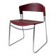 Chaise de salle à manger vintage des années 1980 par Paolo Favaretto pour Assisa, empilable, design Italie 1986 - chrome et plastique rouge - classique du design