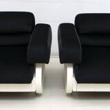 Pair of Mid-Century Modern Italian Velvet Armchairs, 1960s