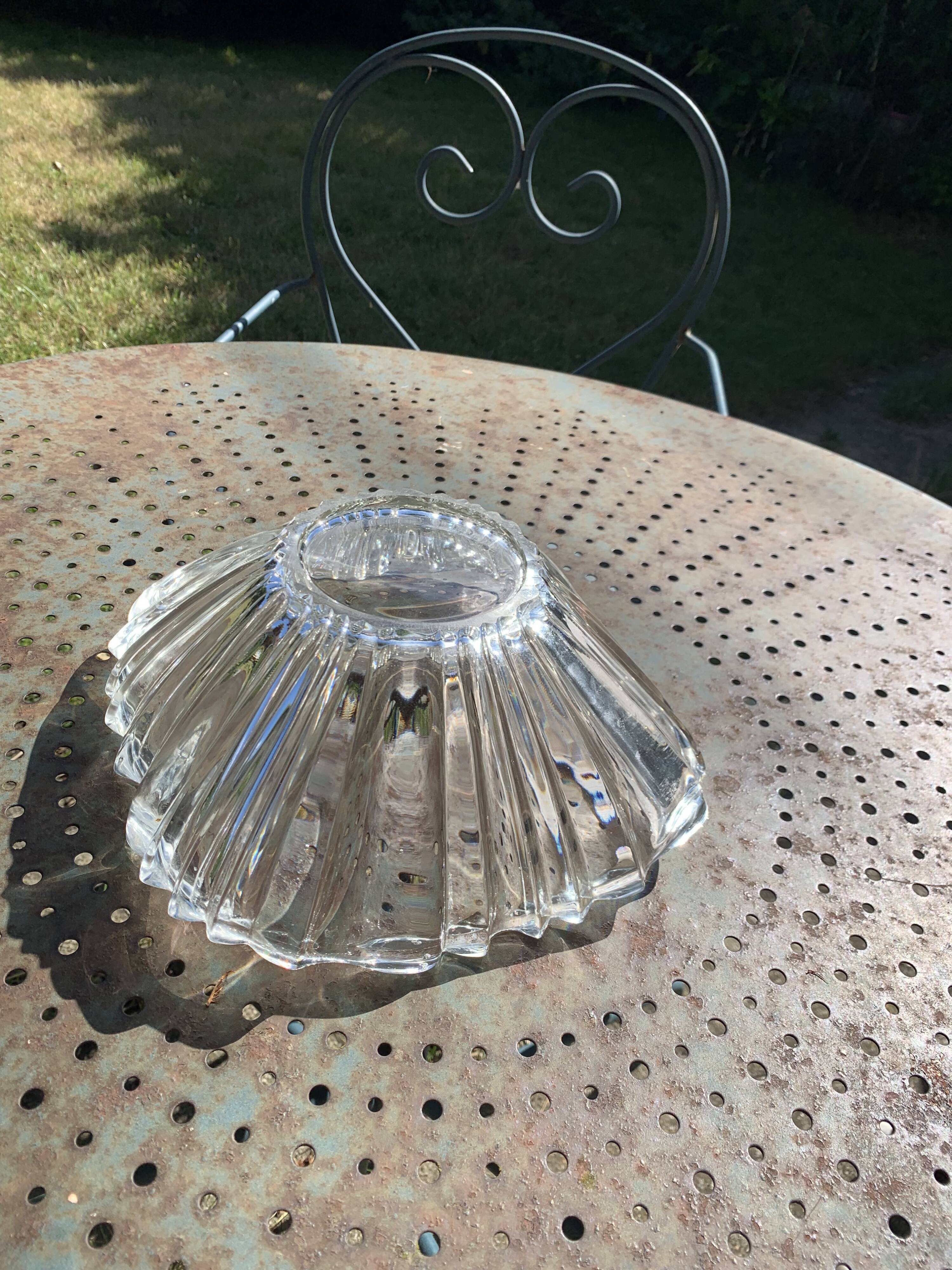 Large crystal bowl, vintage and collector's design salad bowl